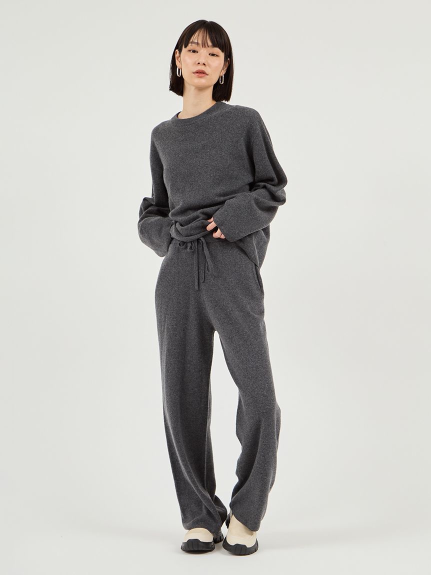 セットアップ対応】ラムウールオーバーニットトップス(ニット