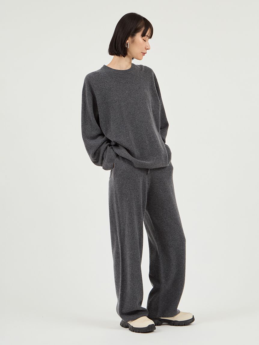 セットアップ対応】ラムウールオーバーニットトップス(ニット