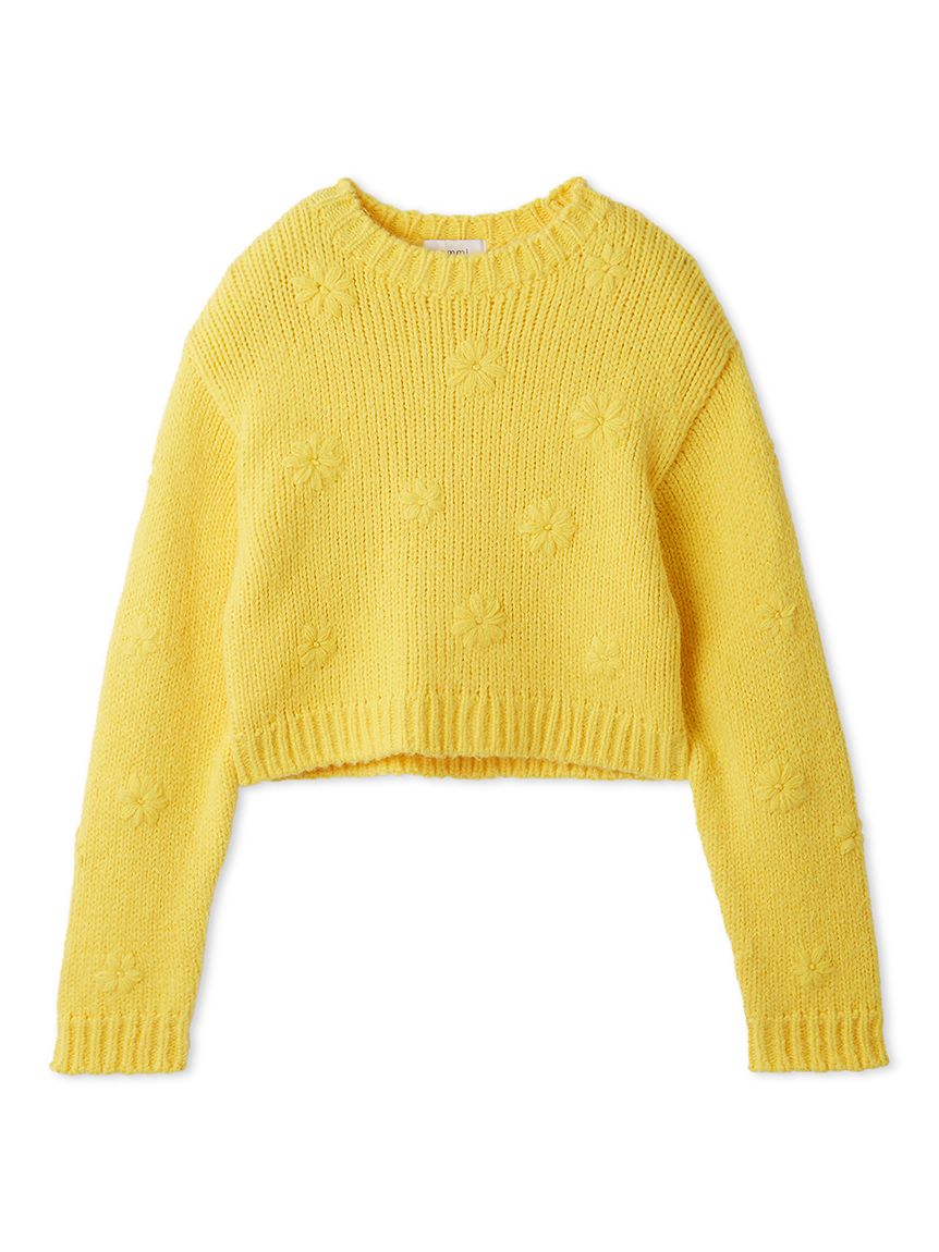 フラワーエンブロイダリーニットトップス(ニット)｜トップス｜emmi