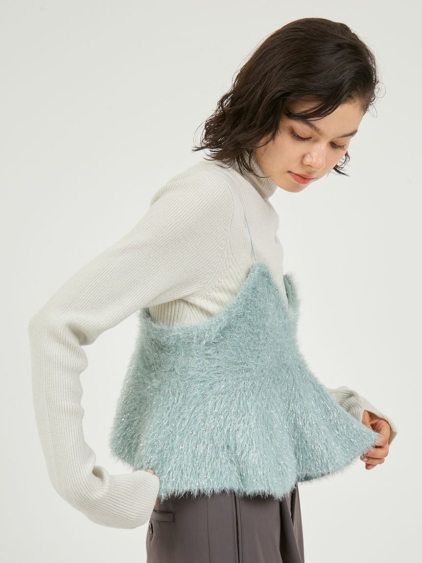 【新品未使用】今季新作！emmi（エミ） フェザーラメニットプルオーバー フェザーラメニットプルオーバー(ニット)｜トップス｜emmi（エミ）の