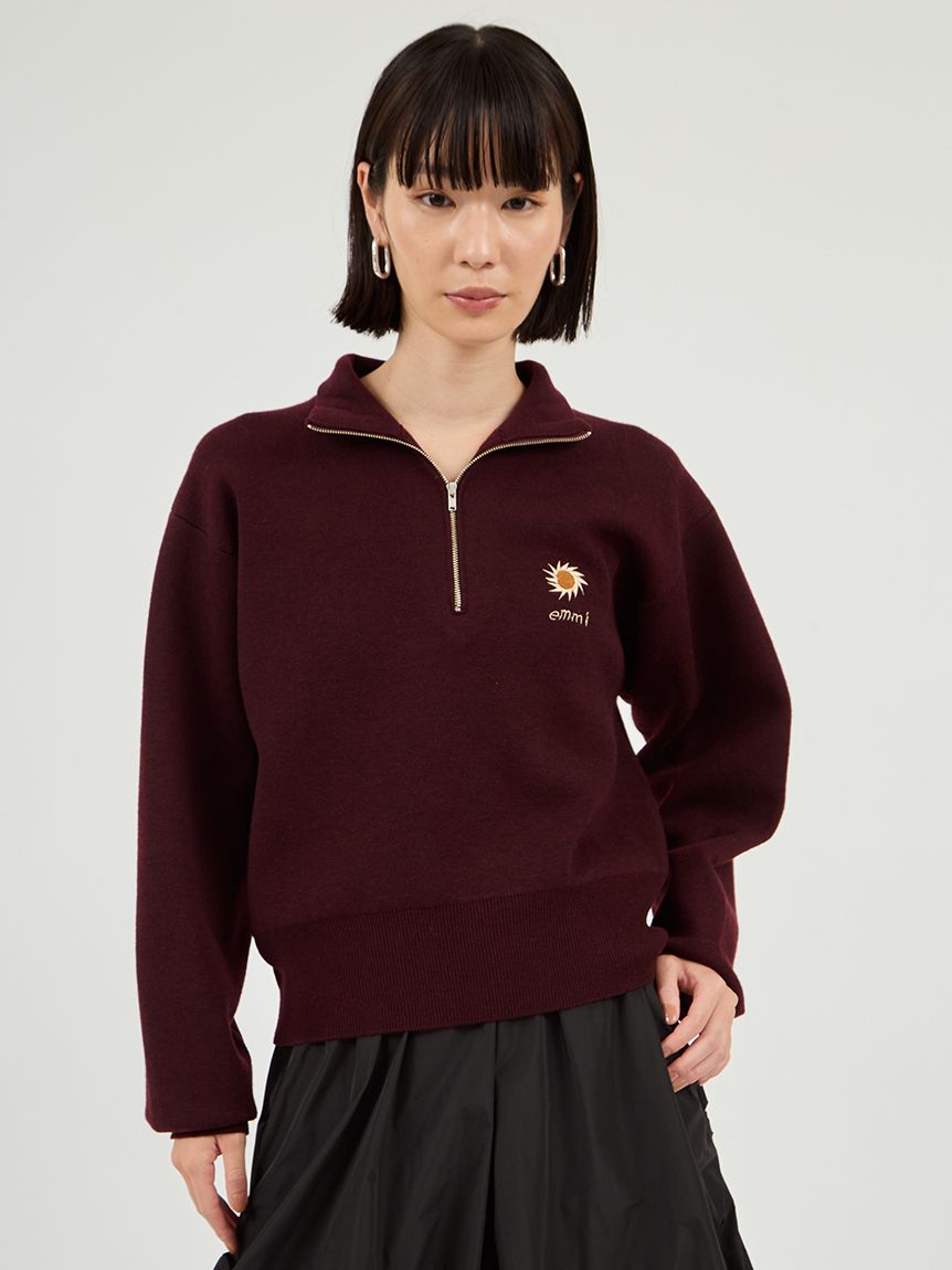 Global warming】ハーフジップニットトップス(スウェット/パーカー