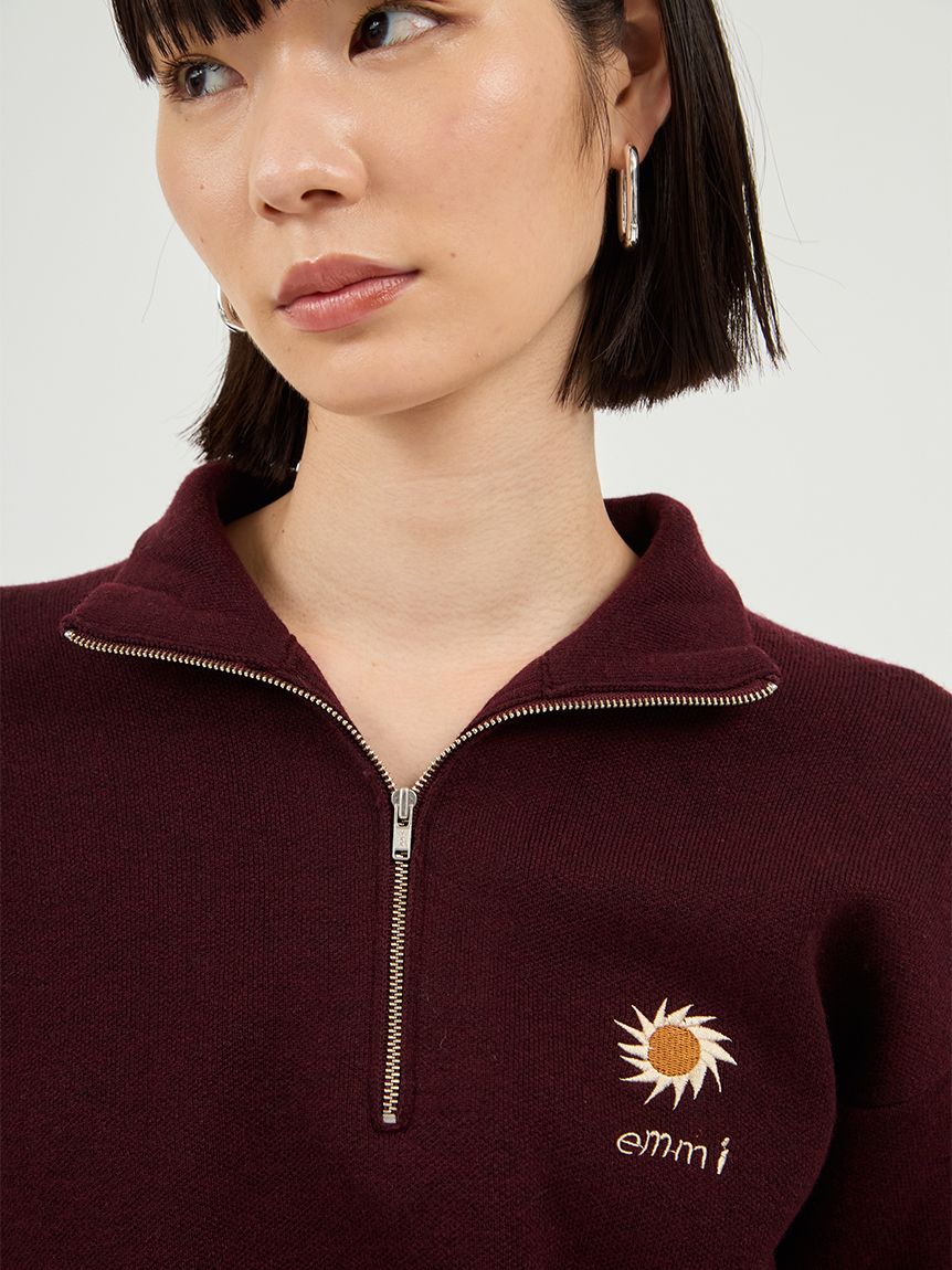 Global warming】ハーフジップニットトップス(スウェット/パーカー