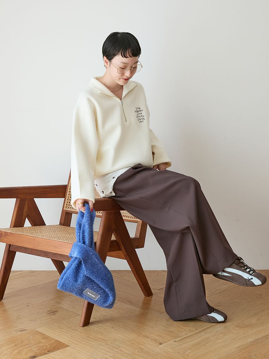 Global warming】ハーフジップニットトップス(スウェット/パーカー