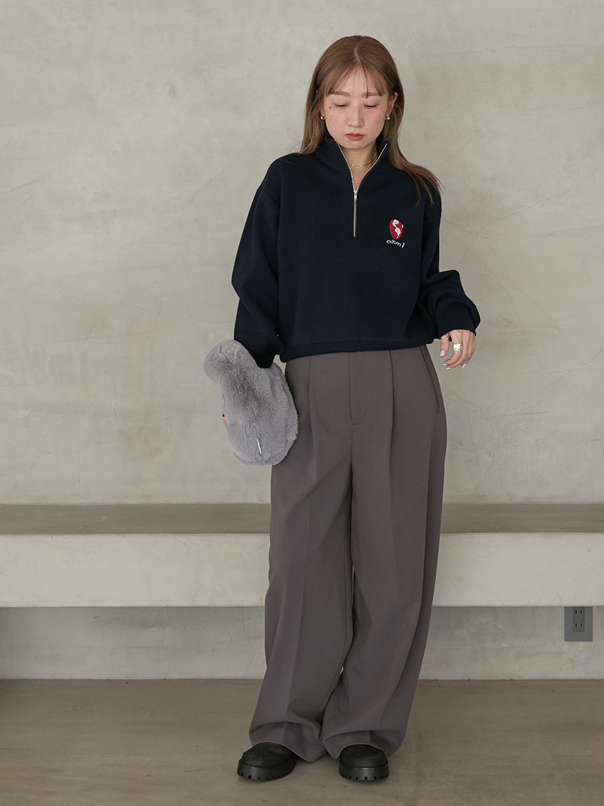 Global warming】ハーフジップニットトップス(スウェット/パーカー