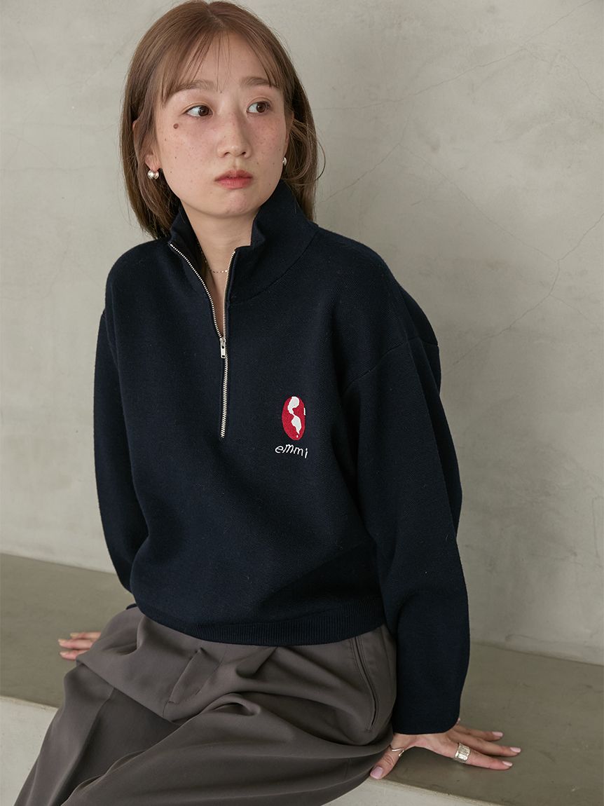 Global warming】ハーフジップニットトップス(スウェット/パーカー