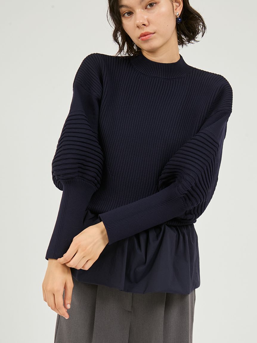 ペプラム裾ニットドッキングトップス(ニット)｜トップス｜emmi（エミ