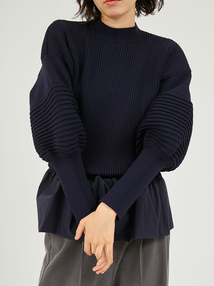 ペプラム裾ニットドッキングトップス(ニット)｜トップス｜emmi（エミ