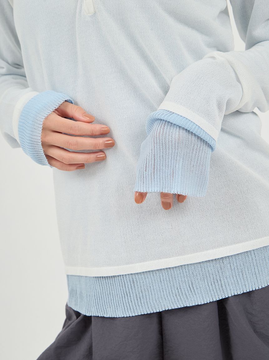 emily商品 ミラノリブ編みボタン付きニットトップス Palm Riche│Eimee Law