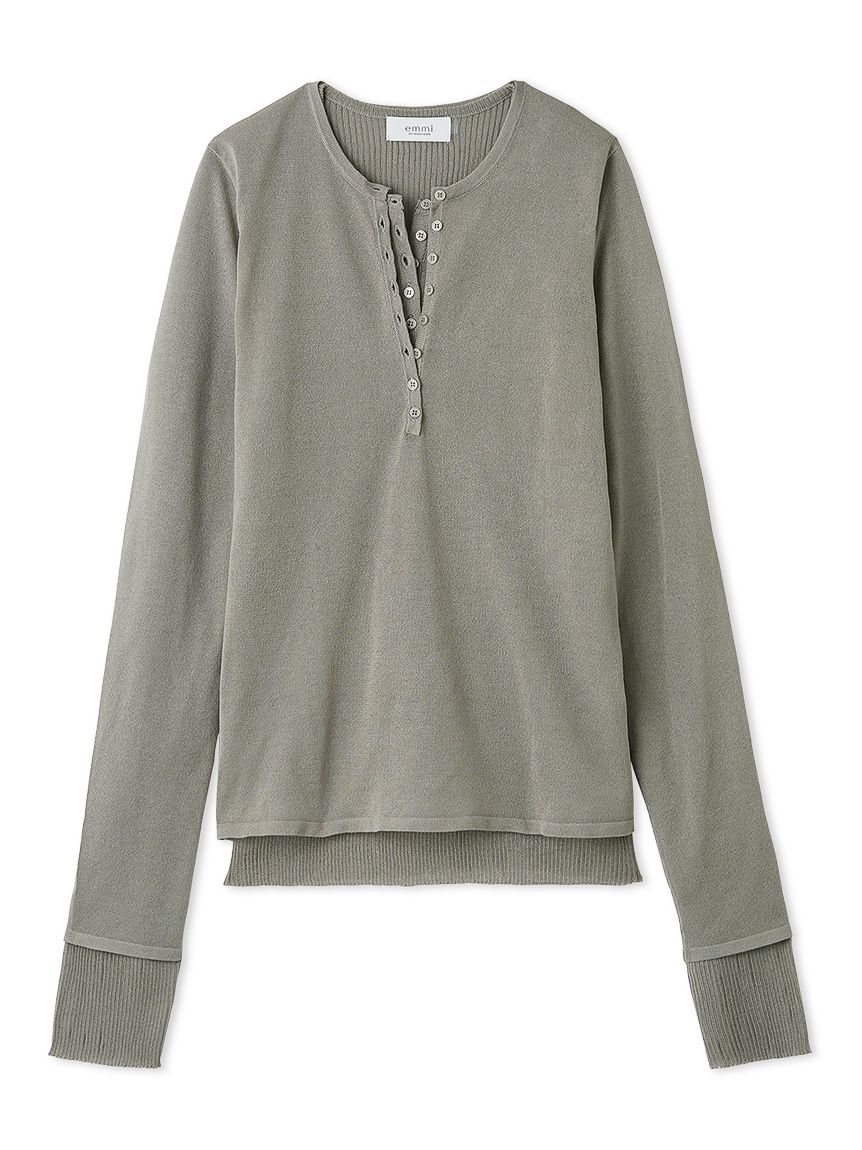 セットアイテム】eco ヘンリーネックレイヤードニットトップス(ニット