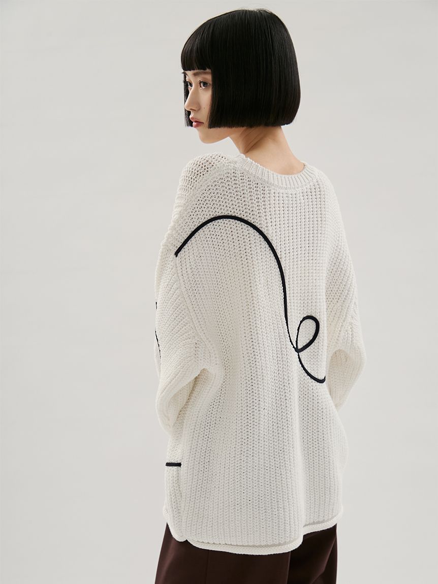 HEART】 【ONLINE限定カラーあり】ハートエンブロイダリーニット