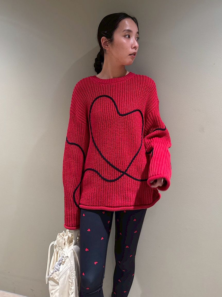 HEART】 【ONLINE限定カラーあり】ハートエンブロイダリーニット