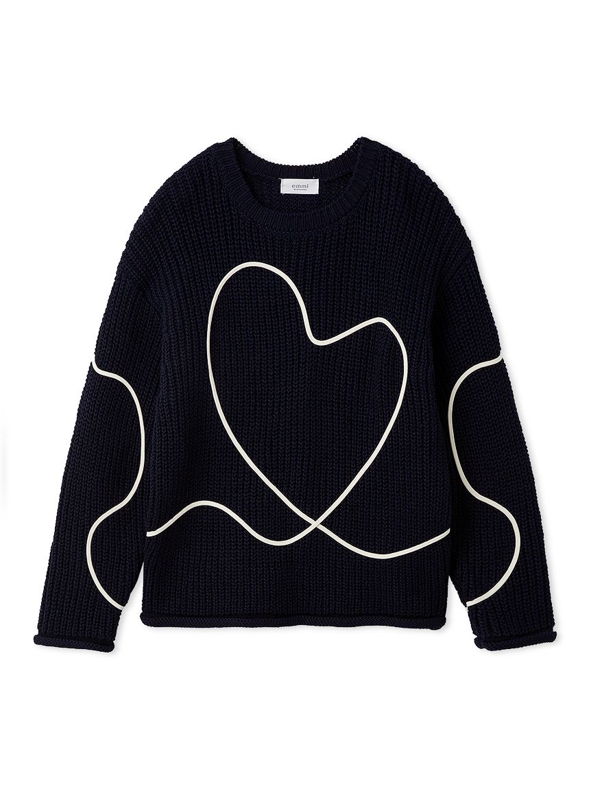 HEART】 【ONLINE限定カラーあり】ハートエンブロイダリーニット