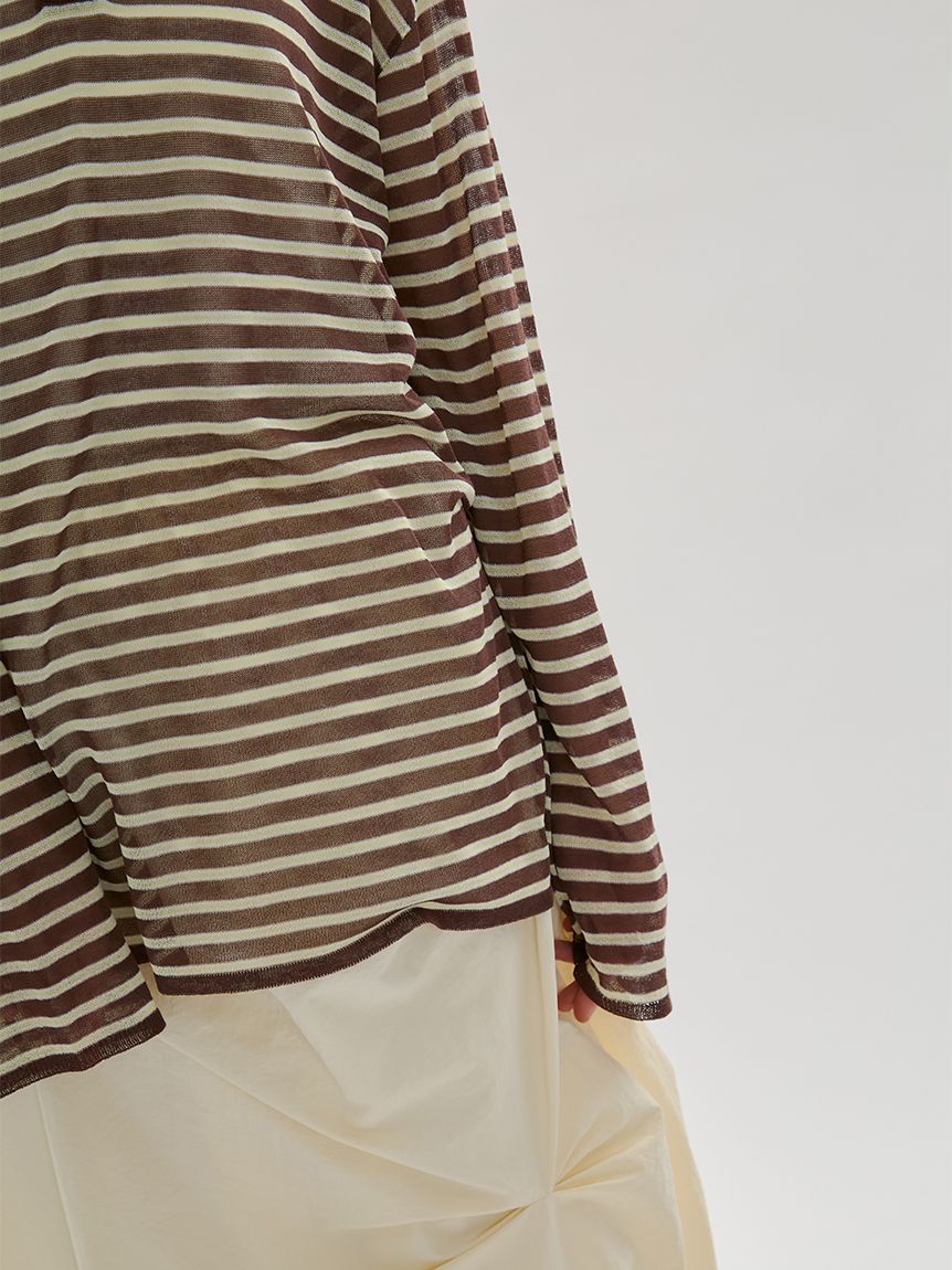 シアーボーダーポロニット(Tシャツ/カットソー)｜トップス｜emmi（エミ