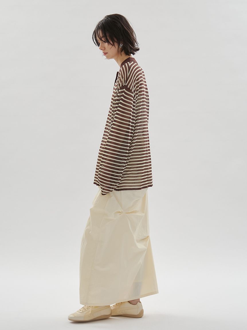 【新品未使用】emmi エミ　シアーボーダーポロニット　26SS シアーボーダーポロニット(Tシャツ/カットソー)｜トップス｜emmi（エミ
