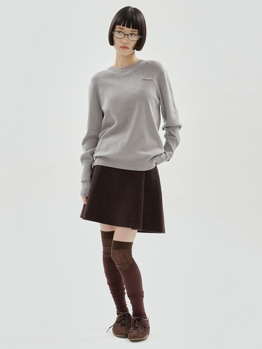 emmi atelier - emmi  エミ　カシミアハイネックニットプルオーバー ONLINE限定カラーあり】emmiロゴクルーネックプルオーバー(ニット