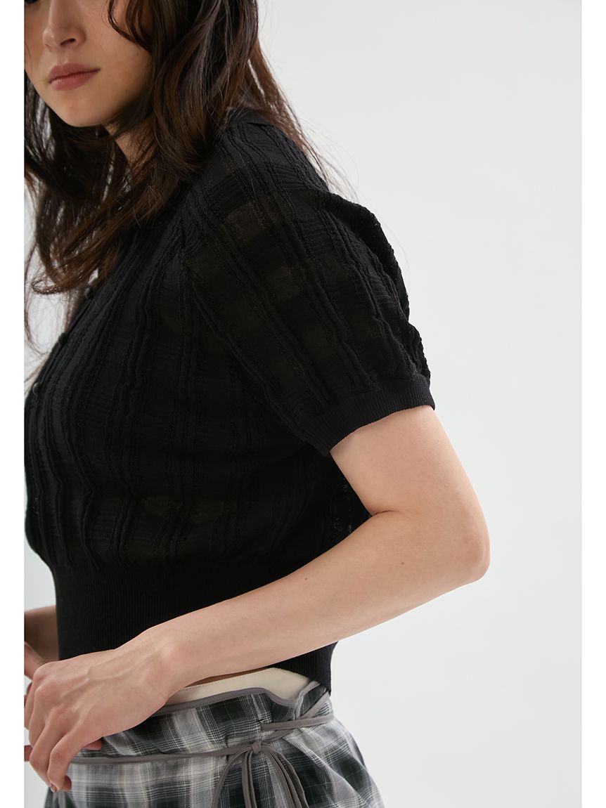シアーチェックポロニット(ニット・セーター)｜TOPS｜emmi（エミ）の
