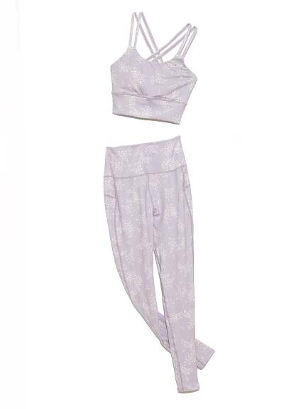 emmi yoga】ONLINE限定リトルフラワーブラトップ&レギンスSET(ブラ