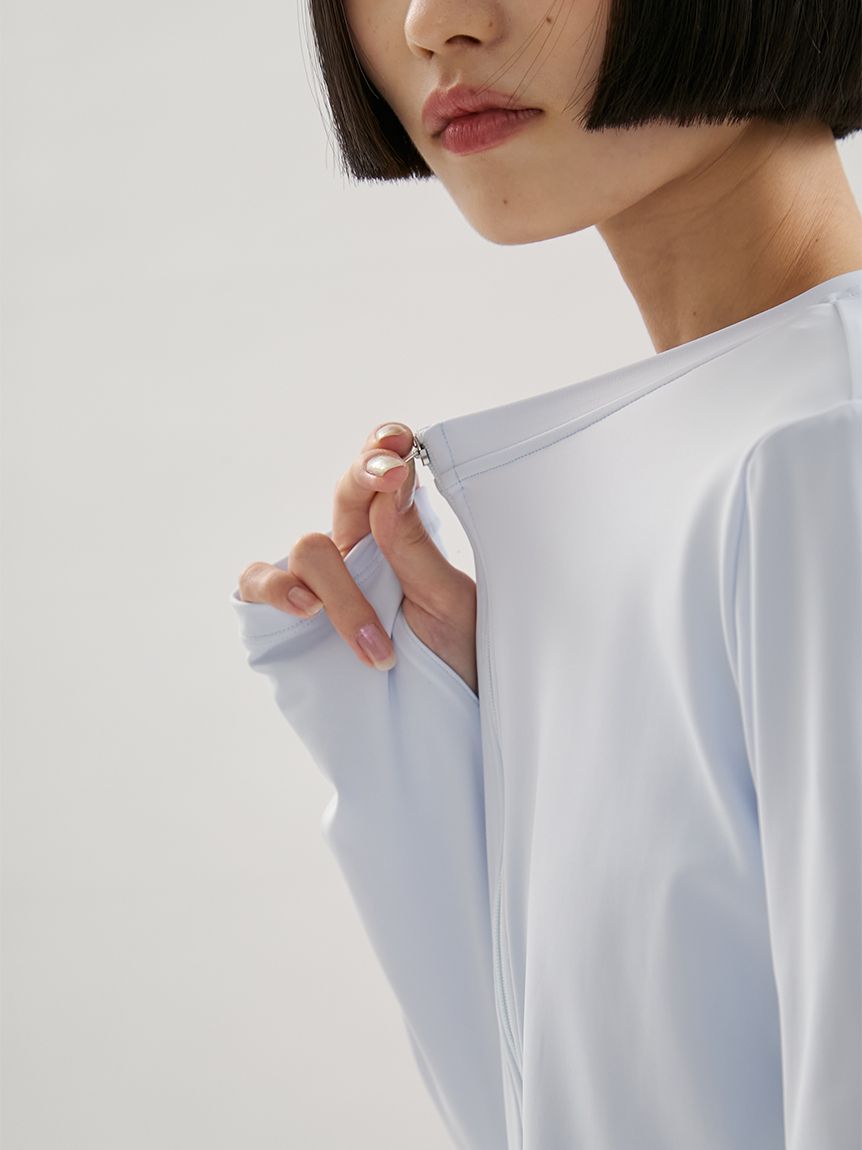 Sustainaretch】ジップアップトップス/UVカット/接触冷感(Tシャツ