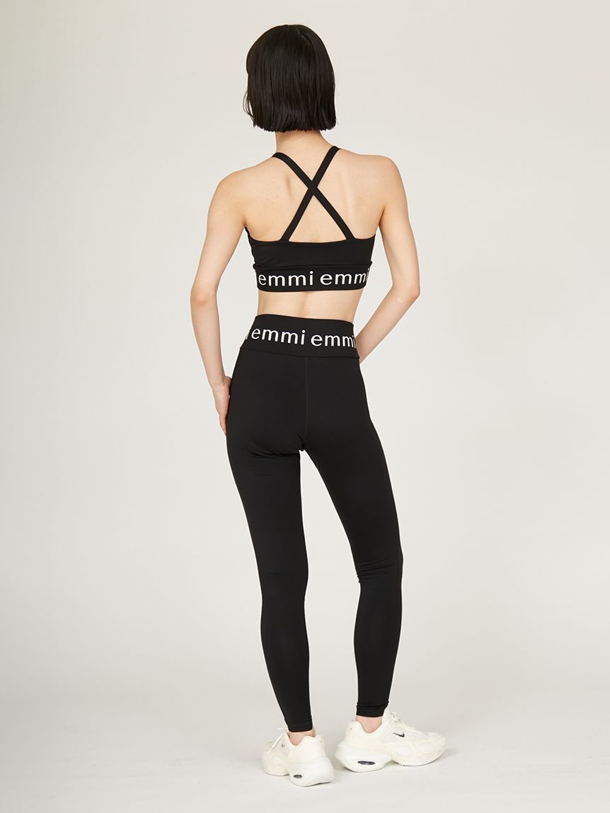 【emmi】yogalleaf柄レギンス&ブラトップ エミ　ヨガウェア　1 emmiロゴブラトップ(WELLNESS&TRAINING WEAR)｜emmi（エミ）の通販