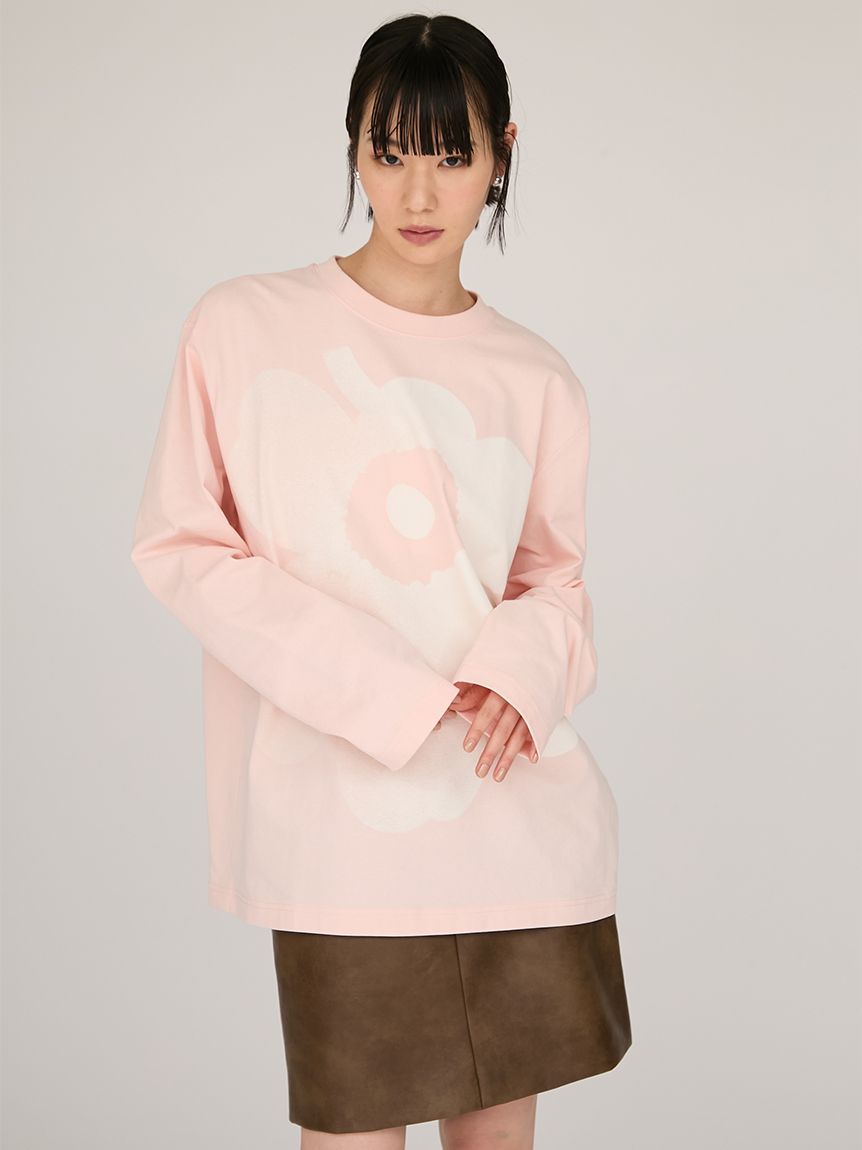 emmi|Marimekko】Kioski Biitti Unikko Placement Jersey Top(Tシャツ