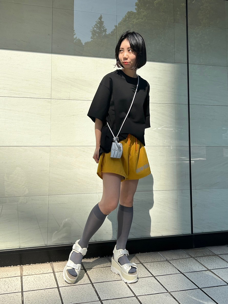 ストライプ アートワーク バミューダパンツ (Light Blue