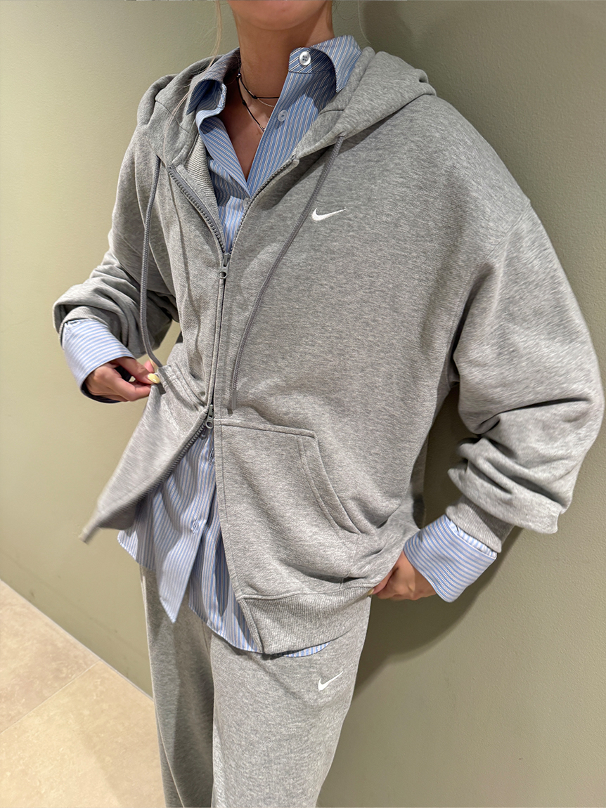 NIKE】Studio Fleece Lightweight Women's Oversized Full-Zip Hoodie