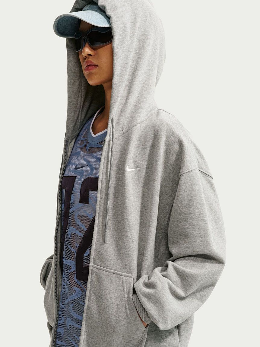 NIKE】Studio Fleece Lightweight Women's Oversized Full-Zip Hoodie