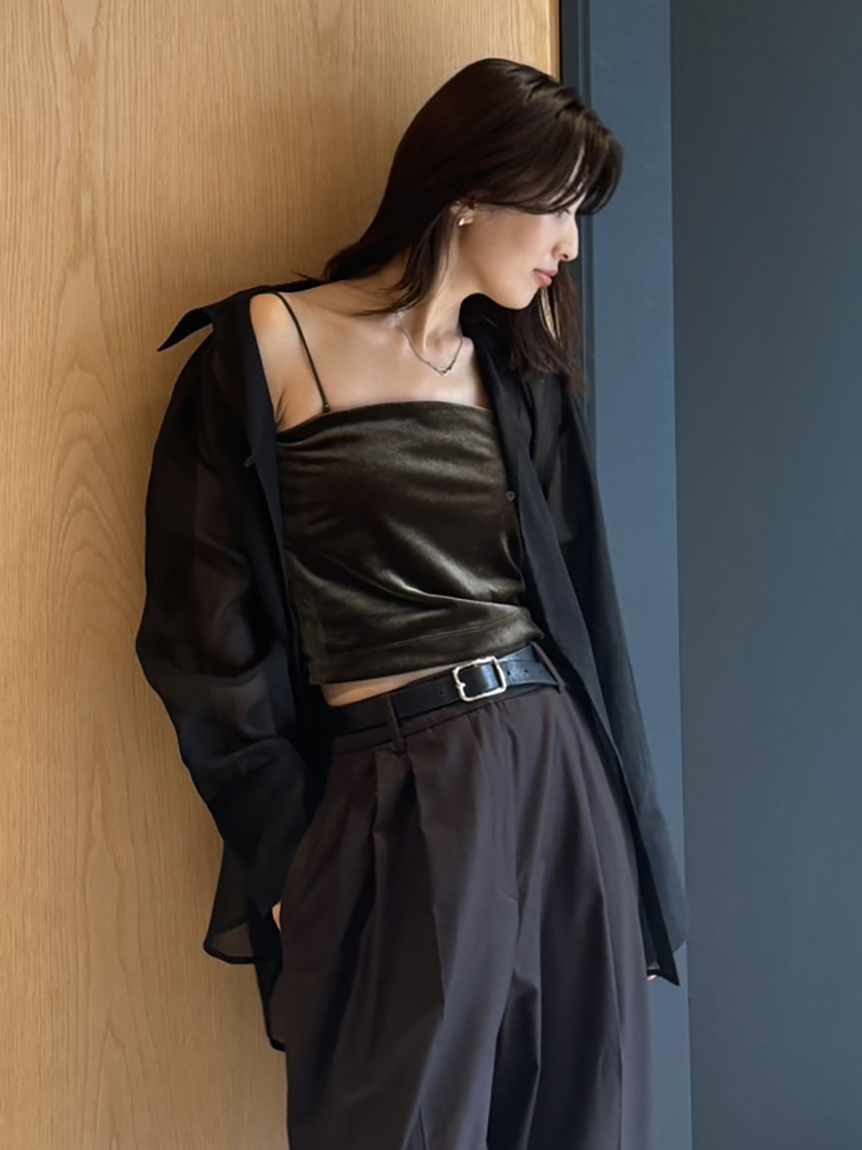 aqua156　OMMO タックフレアベアトップ aqua156 OMMO タックフレアベアトップ aqua156 OMMO タックフレアベア