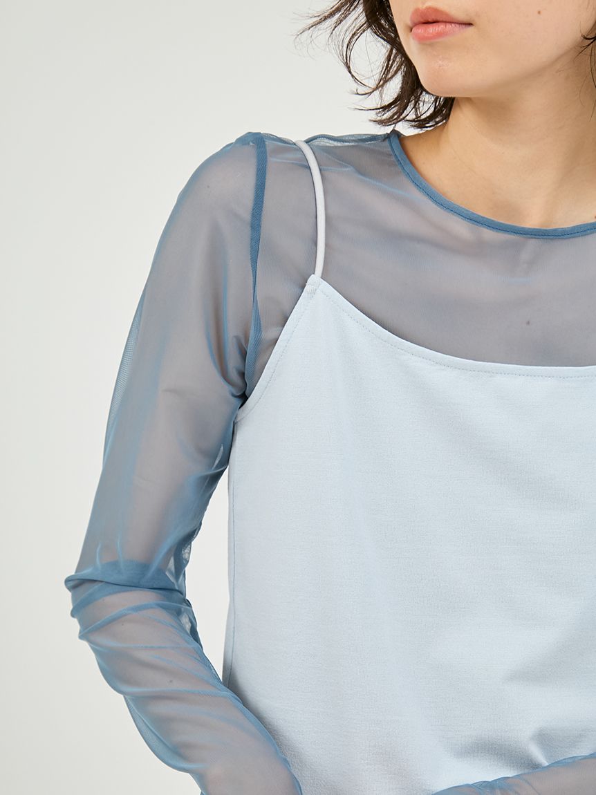 シアーカットソー×キャミソールSET(ブラトップ)｜トップス｜emmi（エミ