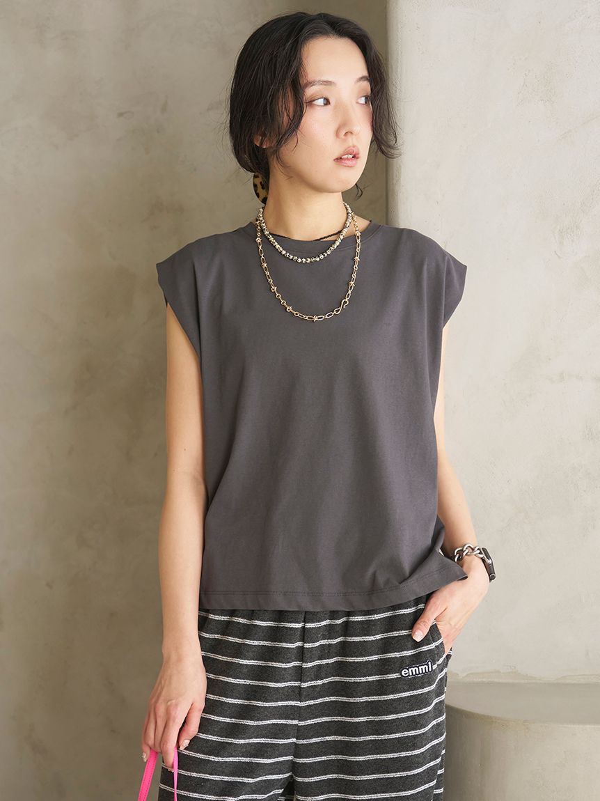 WASHIFABRIC®フレンチスリーブTシャツ(Tシャツ/カットソー)｜トップス 