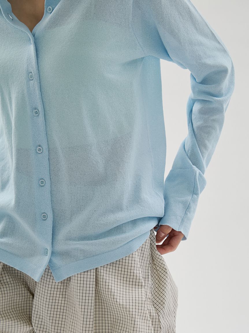 【美品】emmi ストレッチシアーシャツブラウス シアーニットシャツ(シャツ・ブラウス)｜トップス｜emmi（エミ）の通販