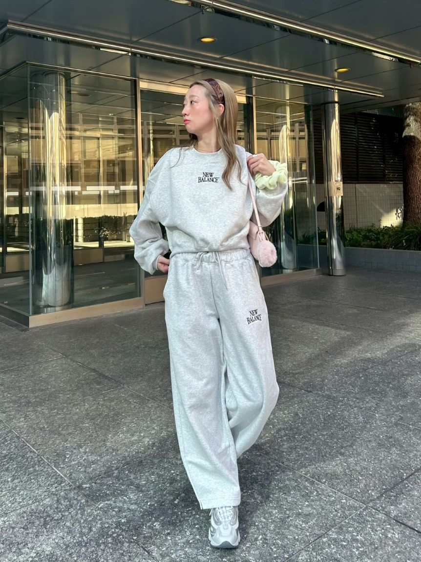 emmi✖️new balance☆グレー ブルゾン New Balance for emmi】Track side フリースクルー(スウェット