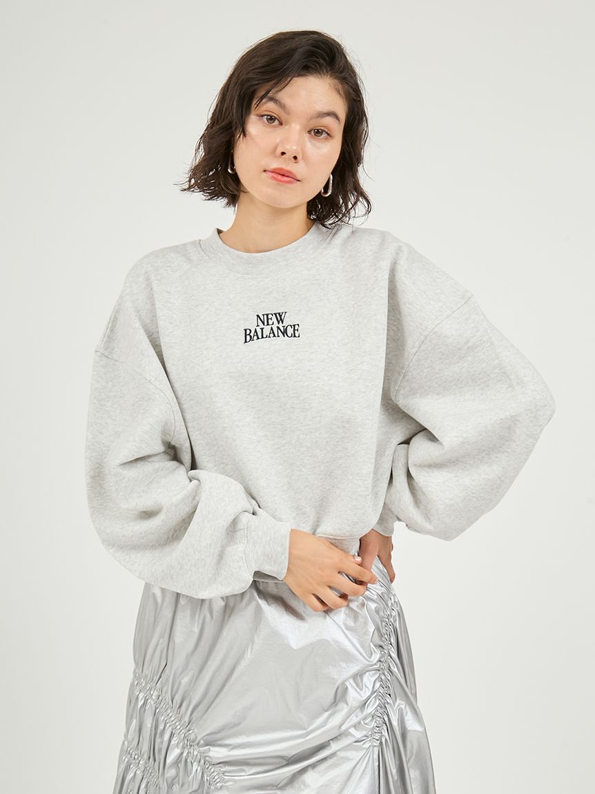 emmi✖️new balance☆グレー ブルゾン New Balance for emmi】Track side フリースハーフジップ(スウェット