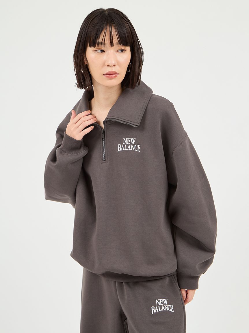 New Balance for emmi】Track side フリースハーフジップ(スウェット