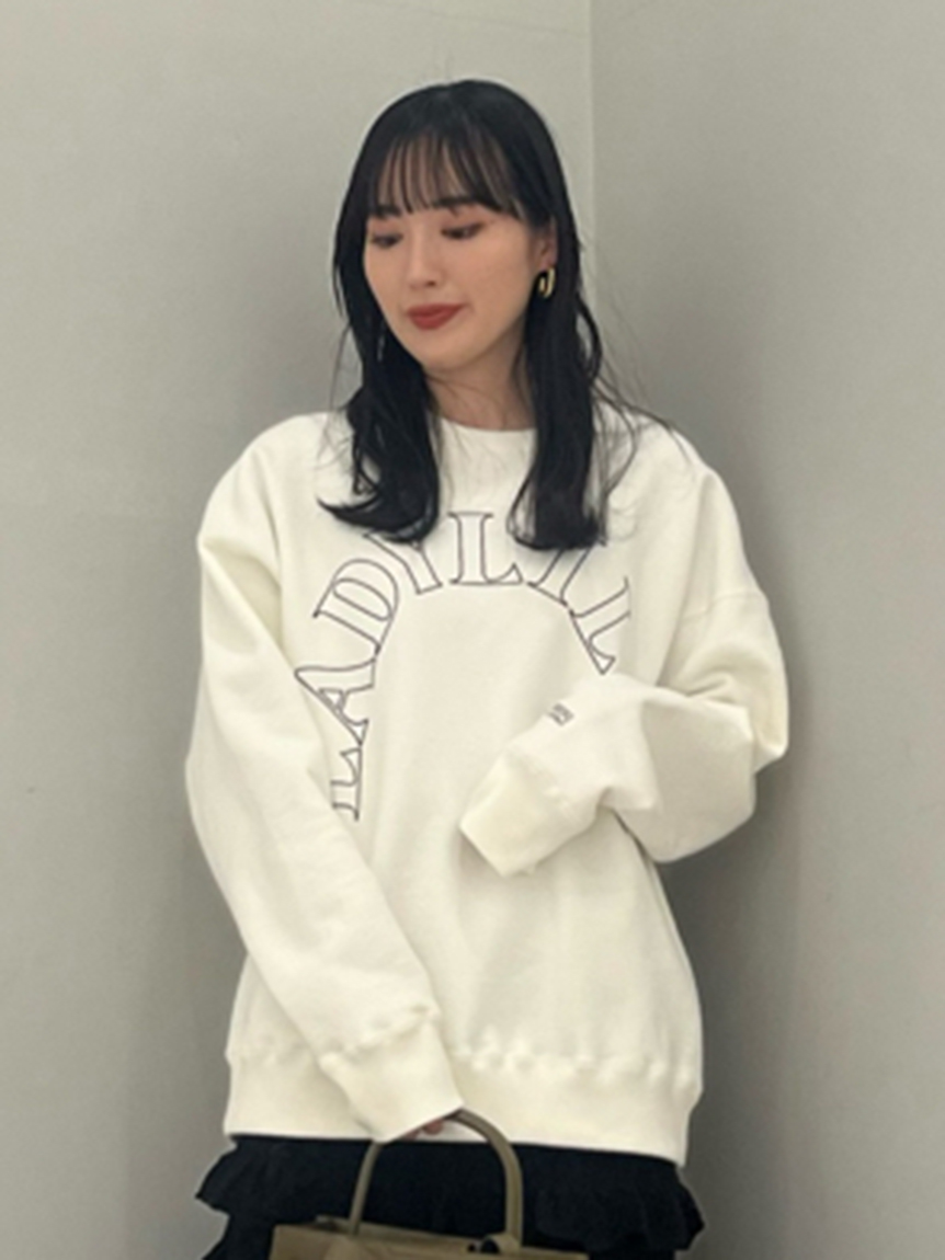 美品✨ドゥーズィエムクラス　スウェット　プルオーバー　オーバーサイズ　白 LADY LILACスウェットプルオーバー(スウェット・トレーナー