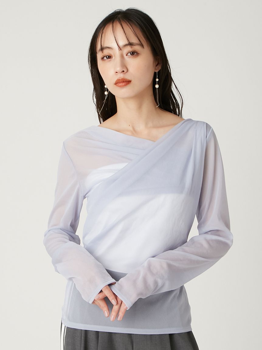 FRAY I.D シアードレープカットソー　PNK フレイアイディー シアードレープカットソー(カットソー)｜トップス｜FRAY I.D