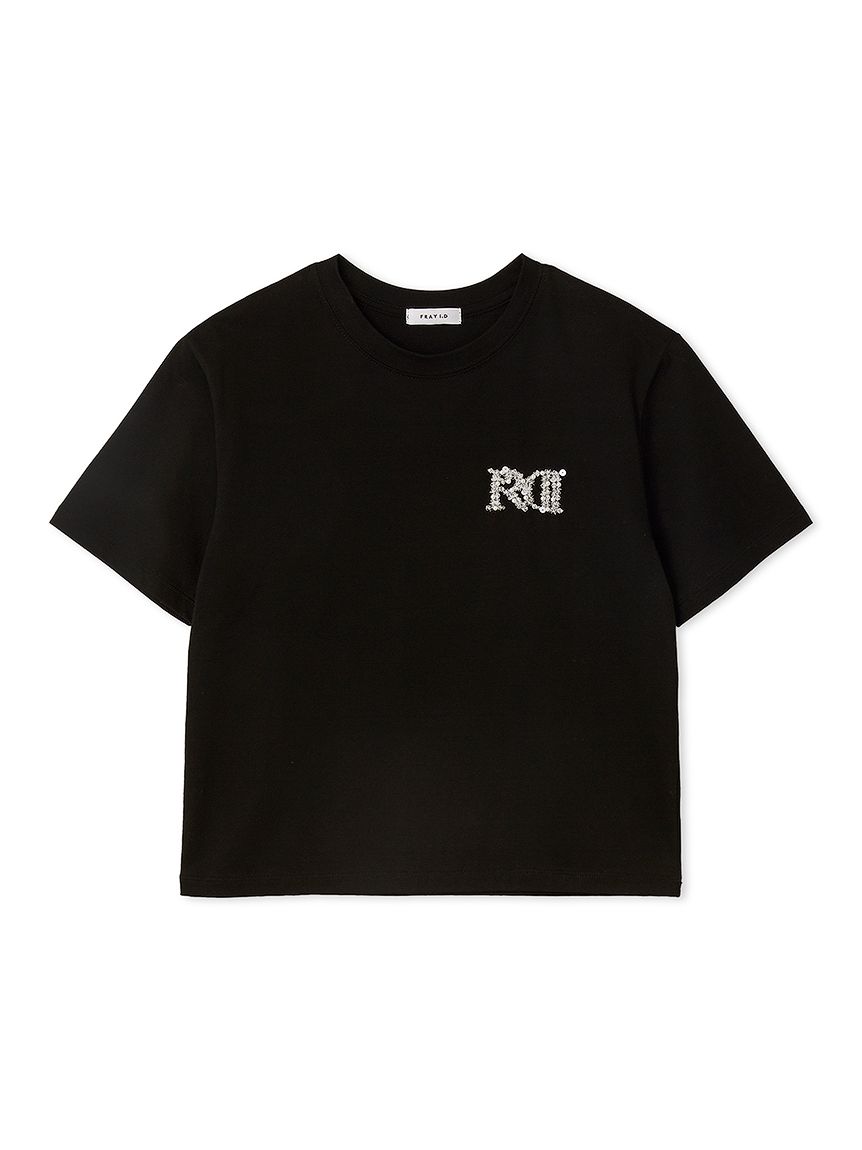 ビジューエンブロイダリーロゴTシャツ／ウォッシャブル(Tシャツ