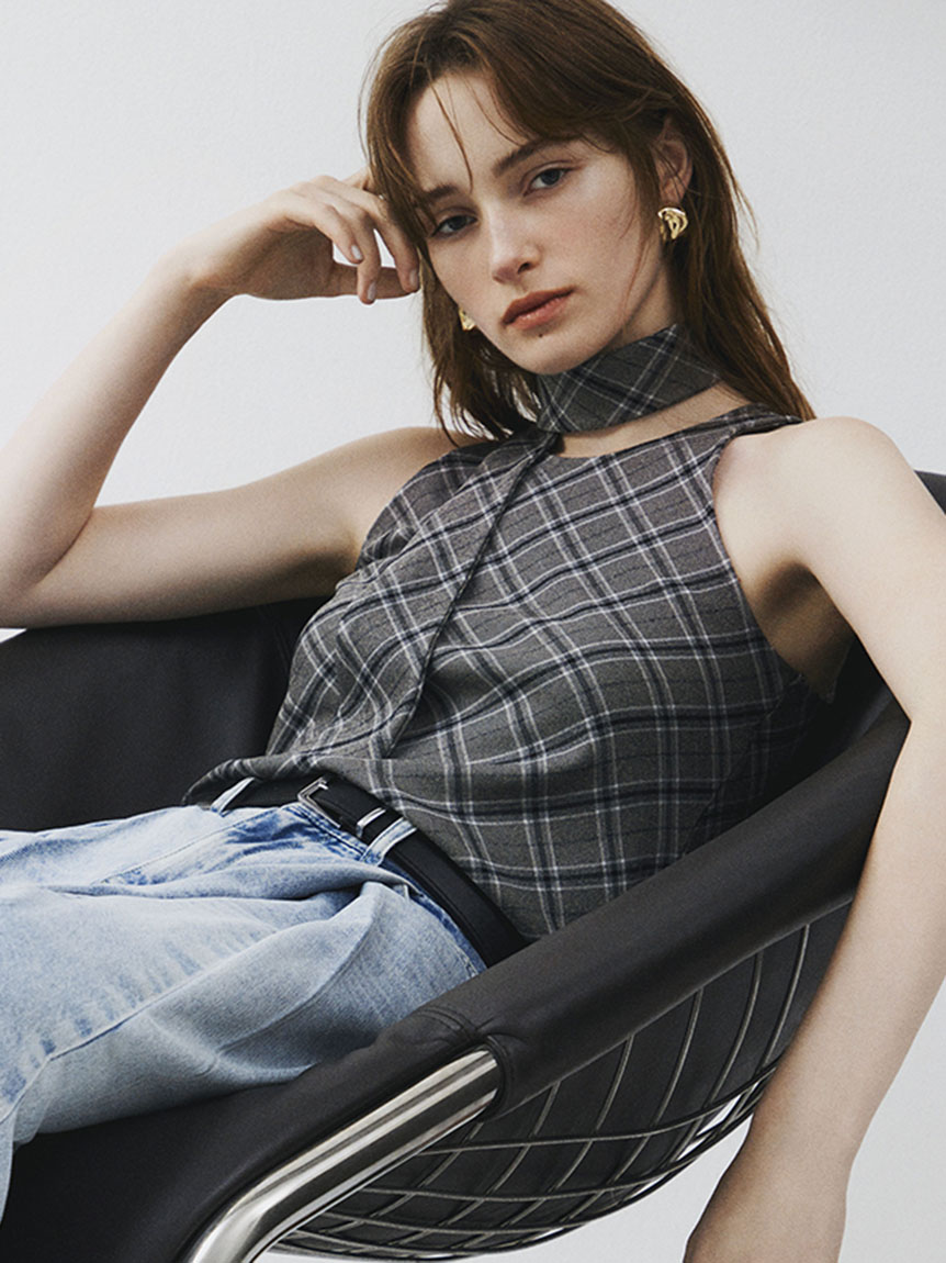 ファブリックバリエアメスリトップス