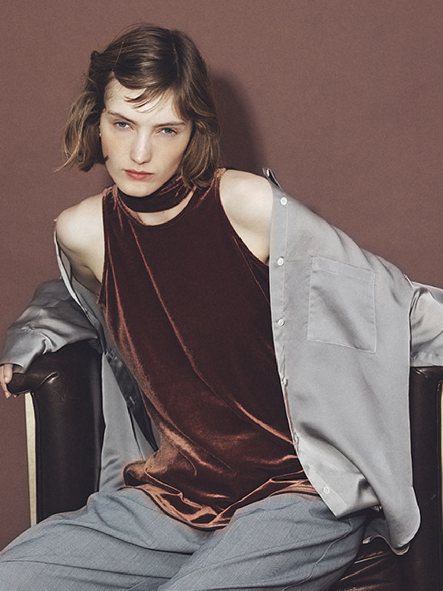 ファブリックバリエアメスリトップス(カットソー)｜トップス