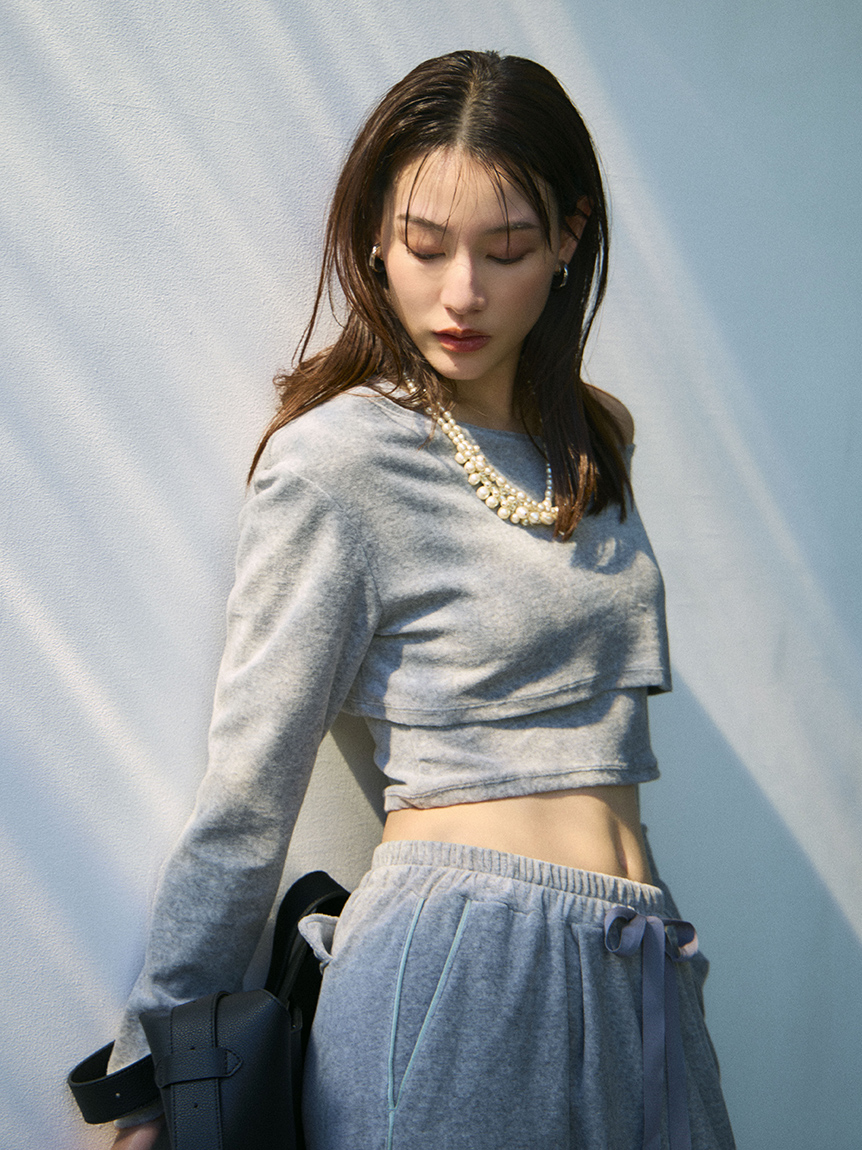 クラッシュベロアレイヤードカットソー(カットソー)｜トップス｜FRAY