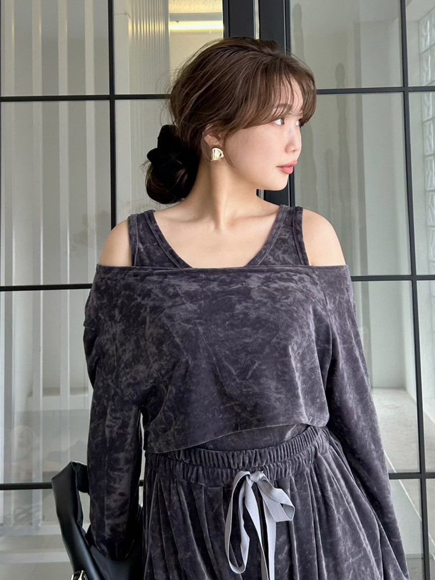 kaedeページ クラッシュベロアレイヤードカットソー(カットソー)｜トップス｜FRAY