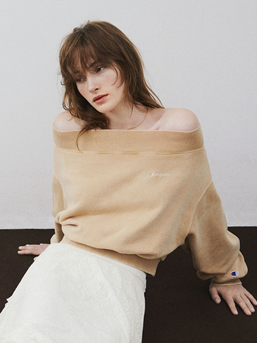 FRAY I.D|Champion】オフショルスウェット(カットソー FRAY I.D|Champion】オフショルスウェット(カットソー