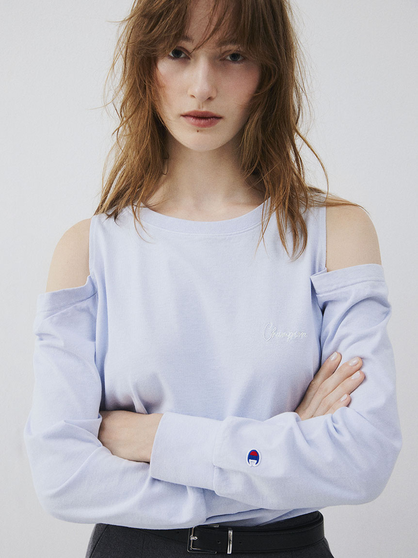 FRAY I.D｜Champion】オフショルロングTシャツ(カットソー
