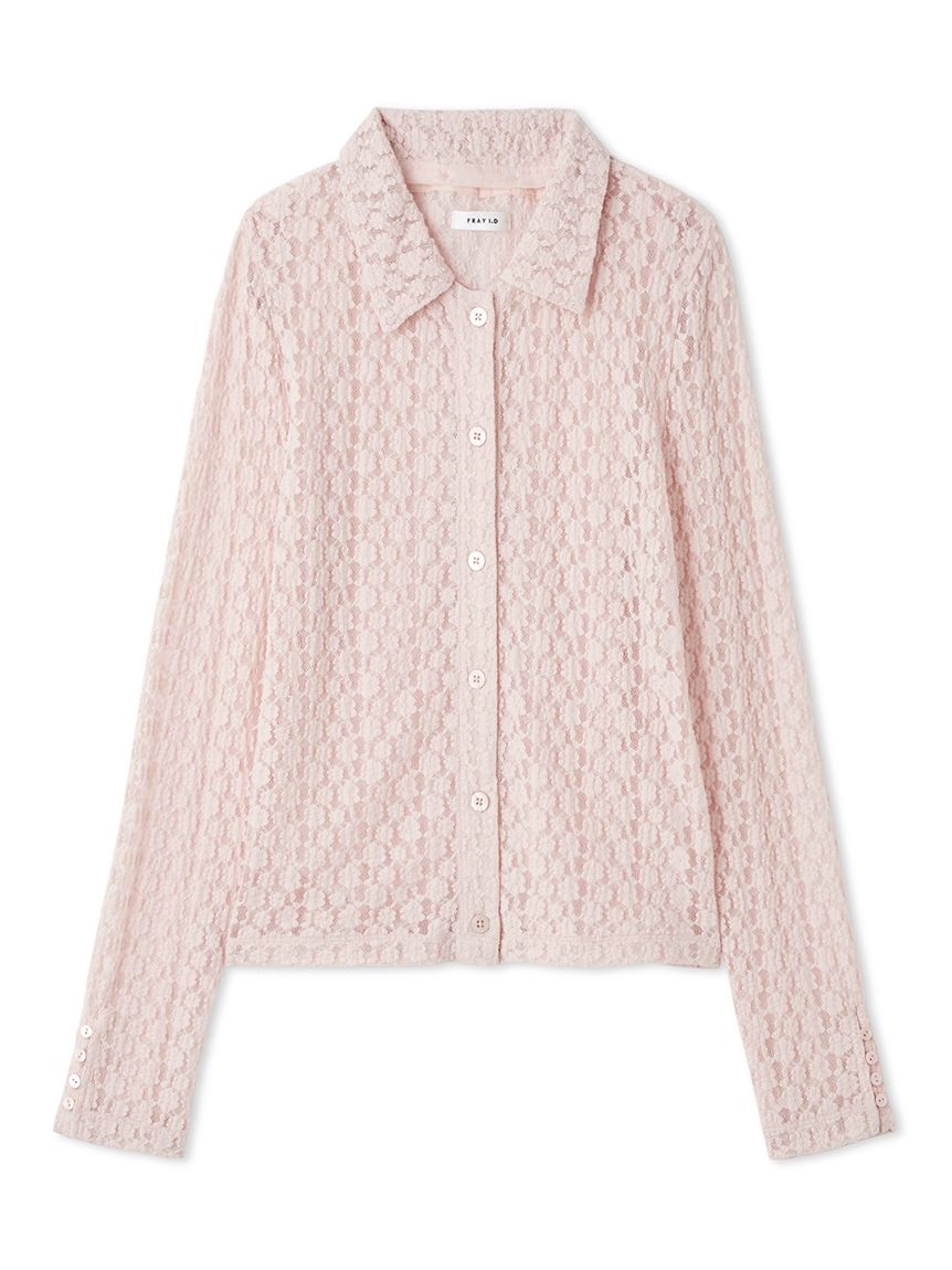 ストレッチレースアタッチドカラーシャツ(カットソー)｜トップス｜FRAY