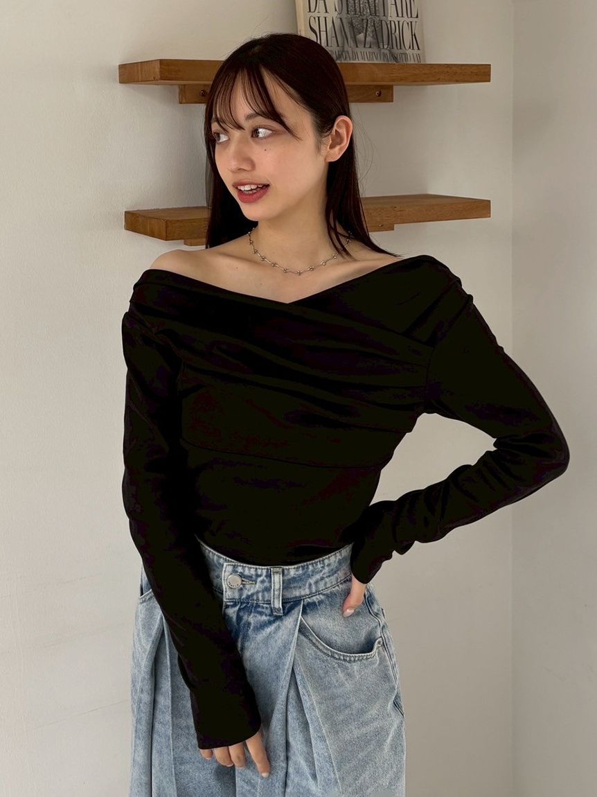 FRAY I.D ギャザーオフショルカットソー ギャザーオフショルカットソー(カットソー)｜トップス｜FRAY I.D