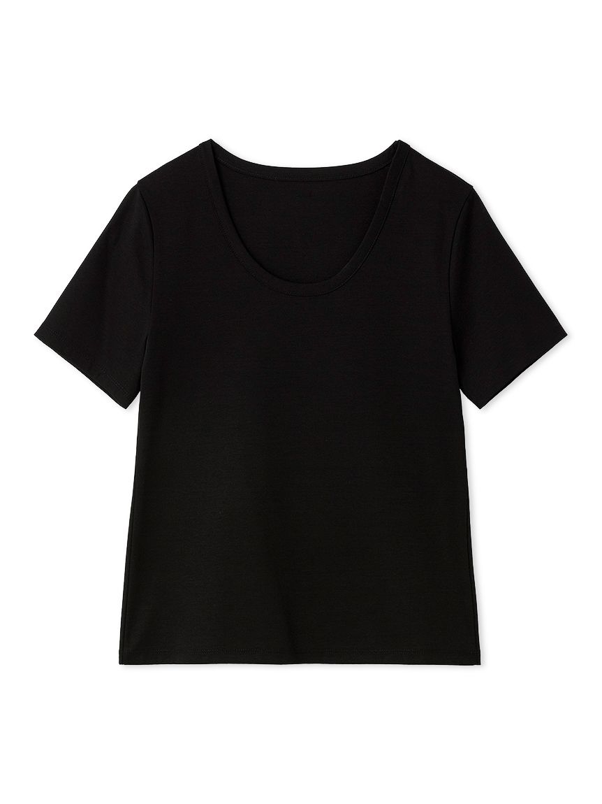 黒のラウンドネックTシャツ ラウンドネックTシャツ／接触冷感(カットソー)｜トップス｜FRAY I.D