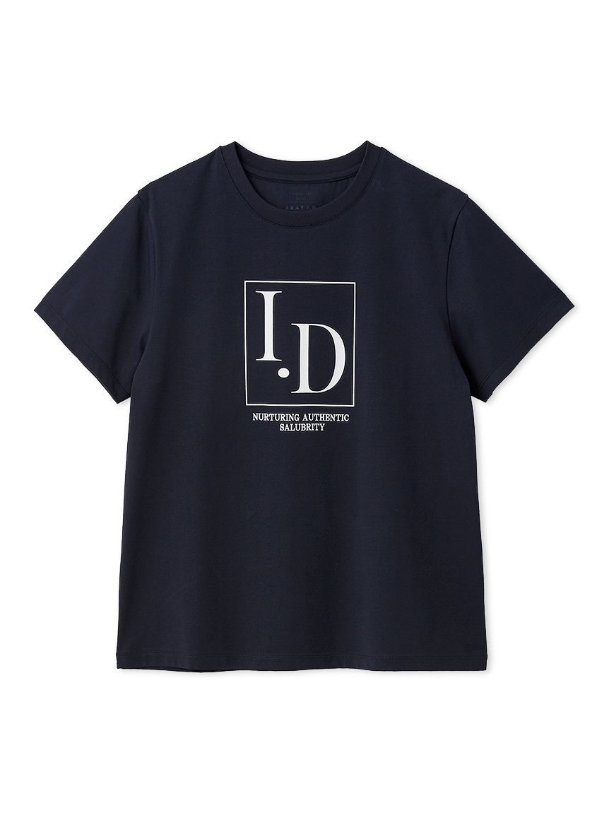 I.DロゴプリントTシャツ／ウォッシャブル・防シワ(カットソー