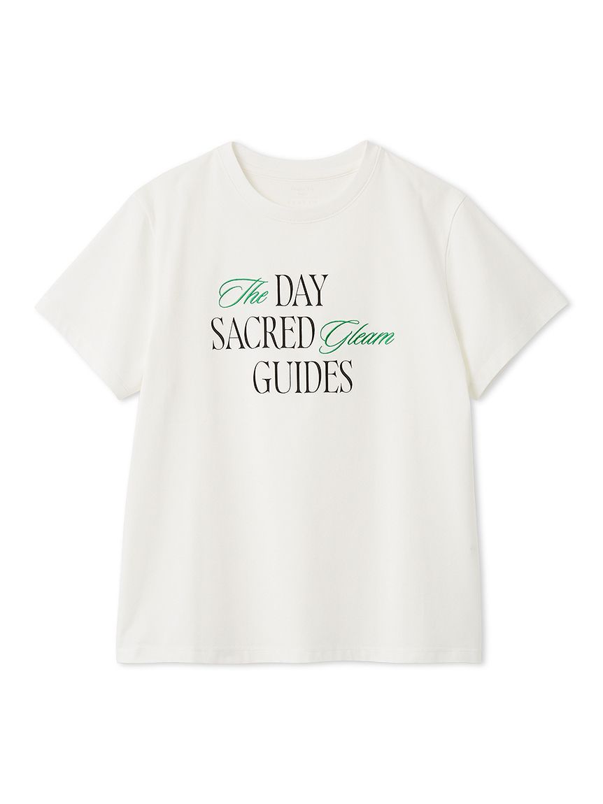 ロゴプリント刺繍Tシャツ／ウォッシャブル・防シワ(カットソー