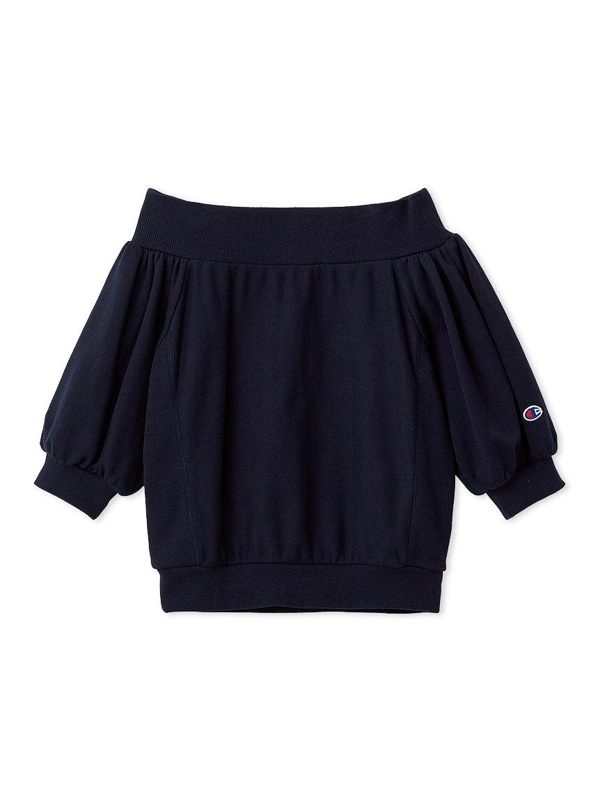 FRAY I.D｜Champion】パフスリーブオフショルスウェット(カットソー