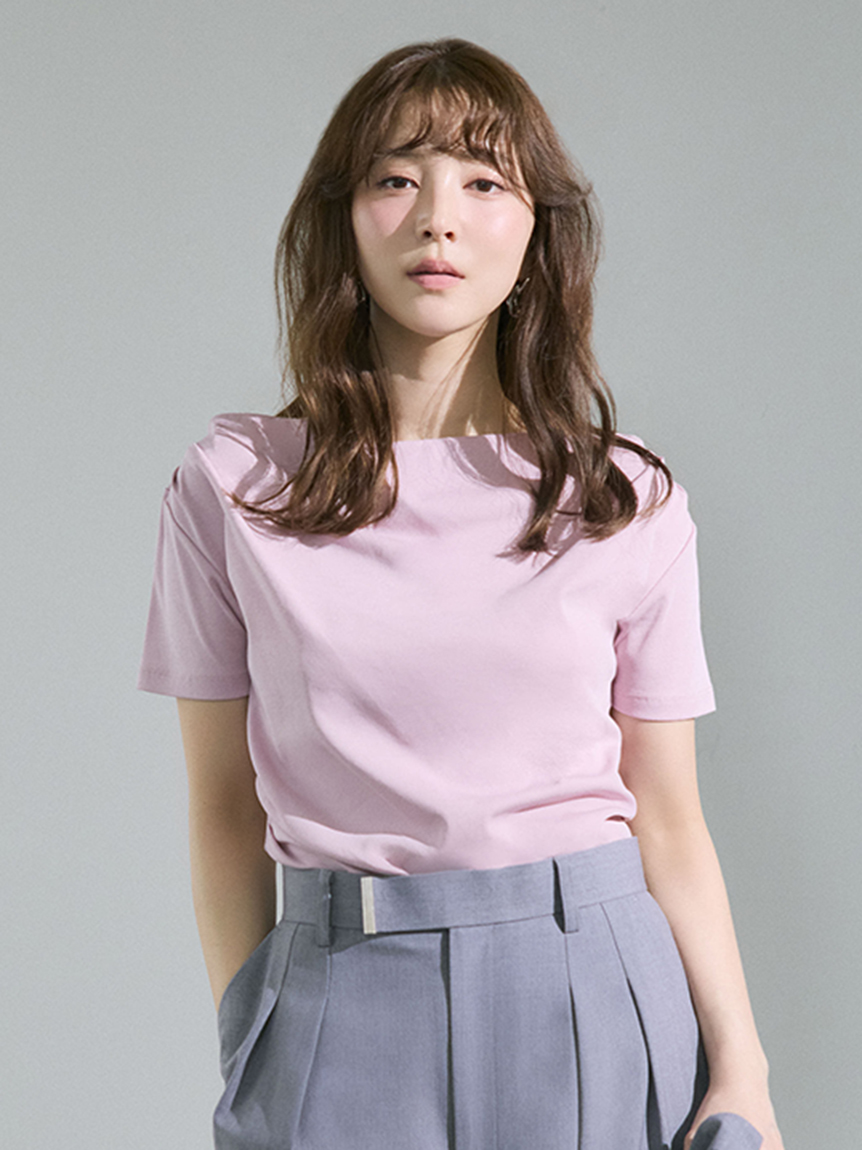 ドレープネックオフショルカットソー/ウォッシャブル(カットソー